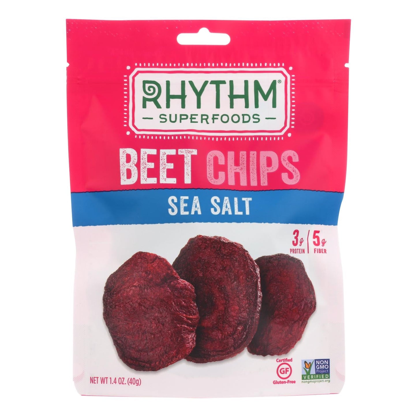 Rhythm Superfoods Sea Salt Beet Chips - Case Of 12 - 1.4 Oz