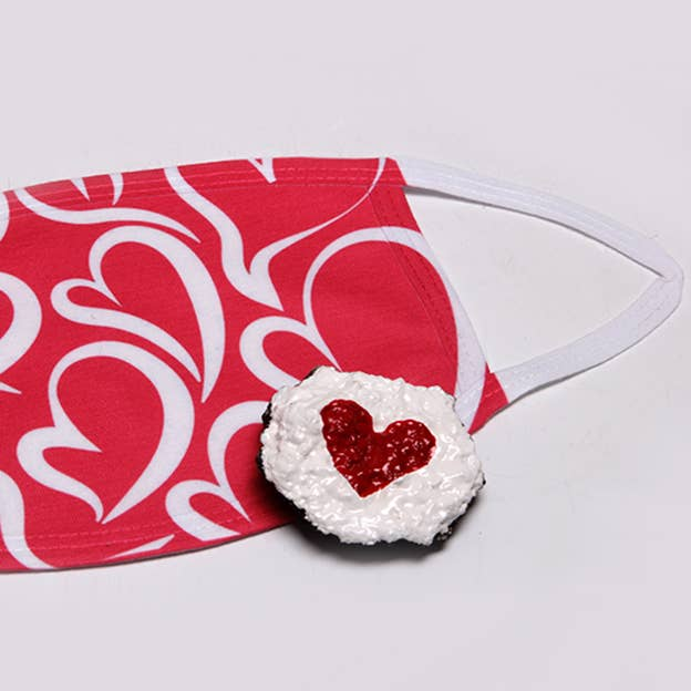 Red Hearts FLAT Face Mask