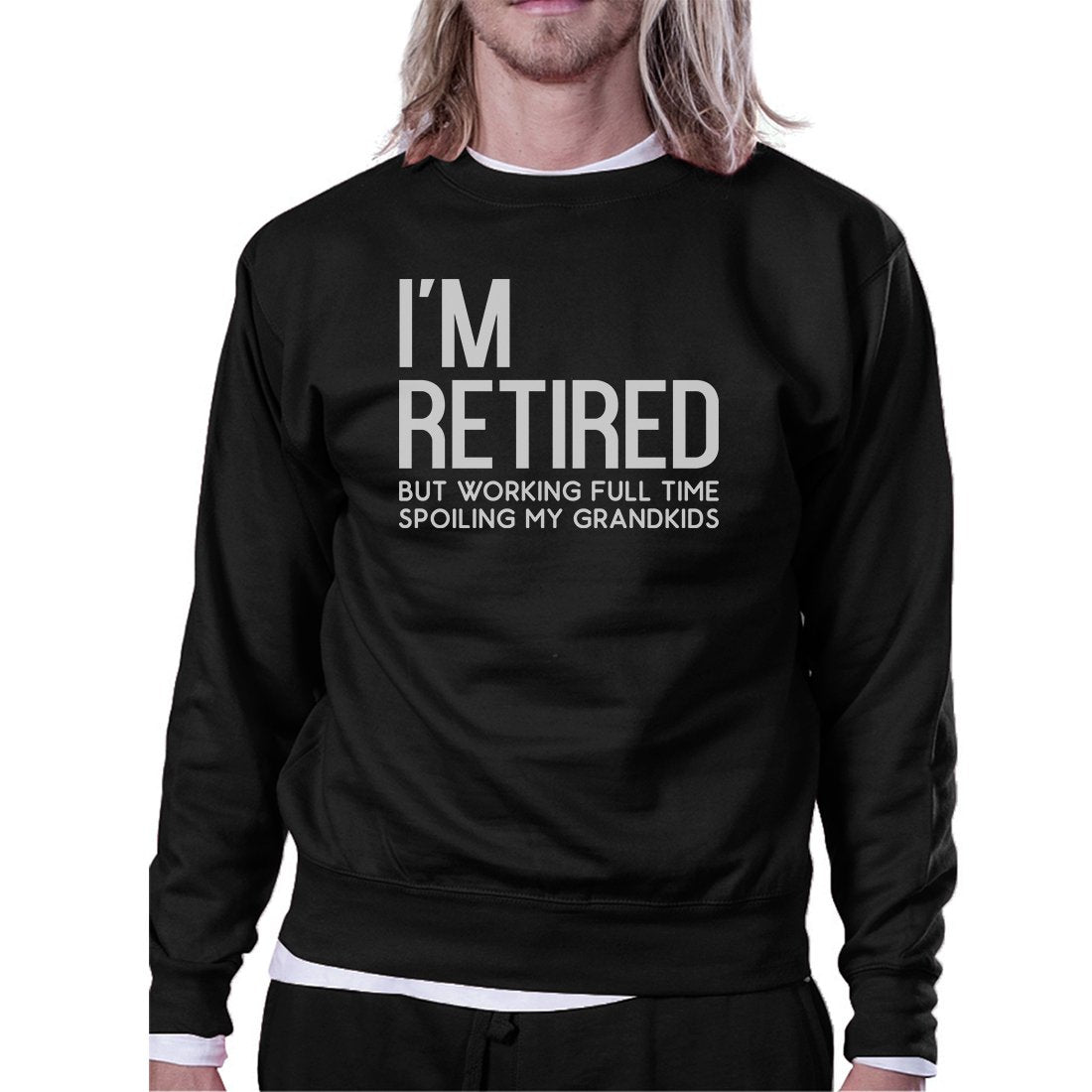 Retired Grandkids Mens/Unisex Fleece Sweatshirt Round Neck Top