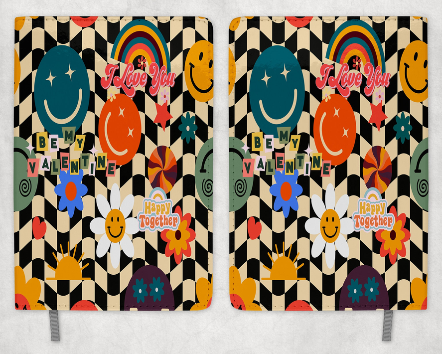 Retro Smile Printed 8 Inch A-5 Journal