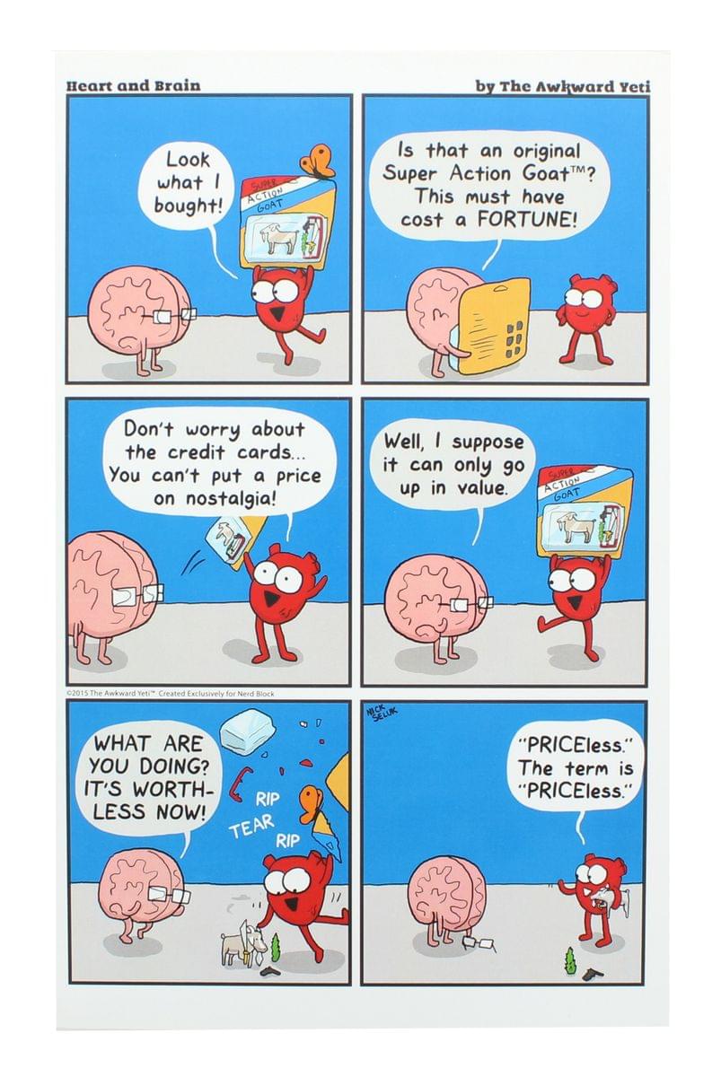 Heart and Brain Art Print by Awkward Yeti (Nerd Block Exclusive)