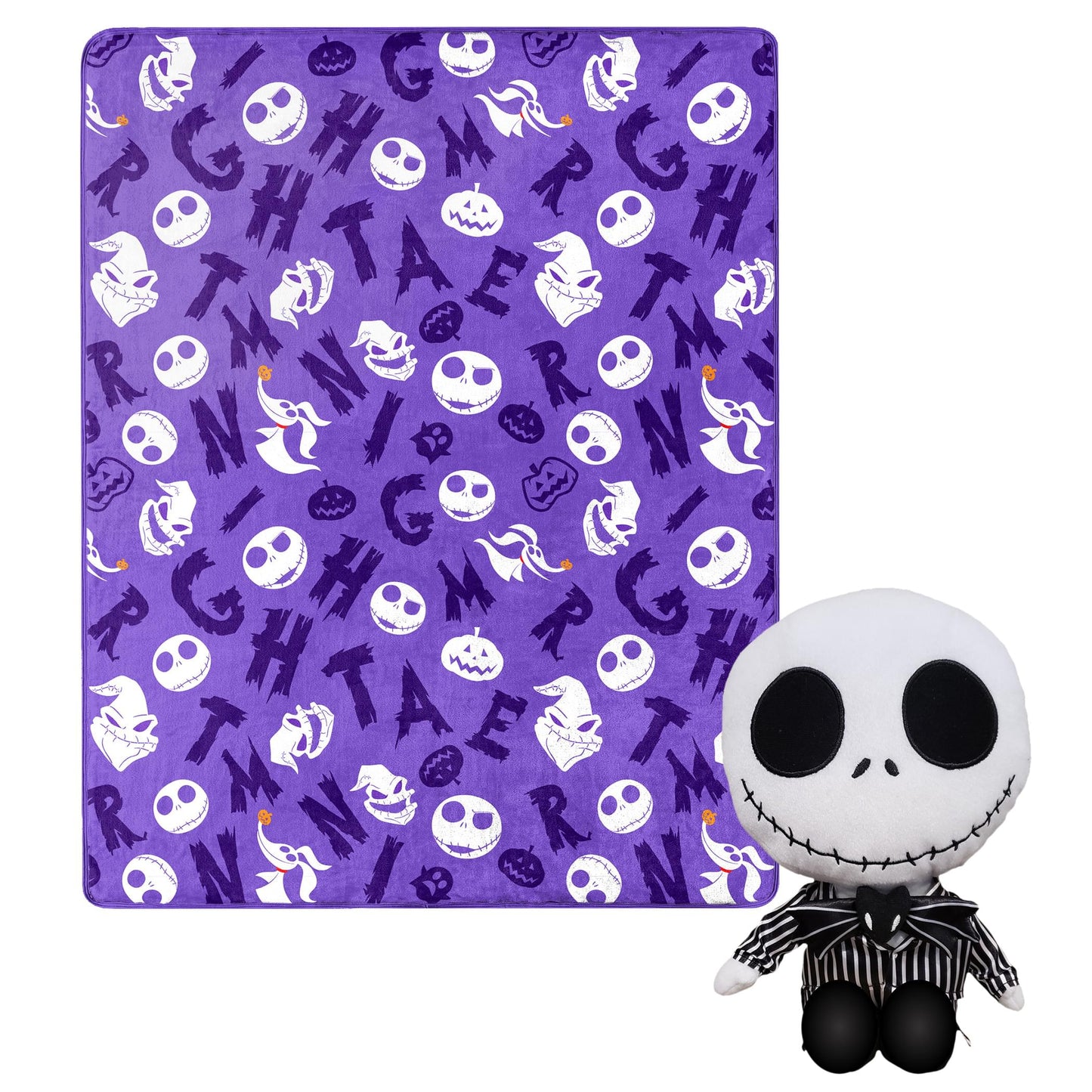 Nightmare Before Christmas Friends Silk Touch Throw Blanket & Plush Pillow
