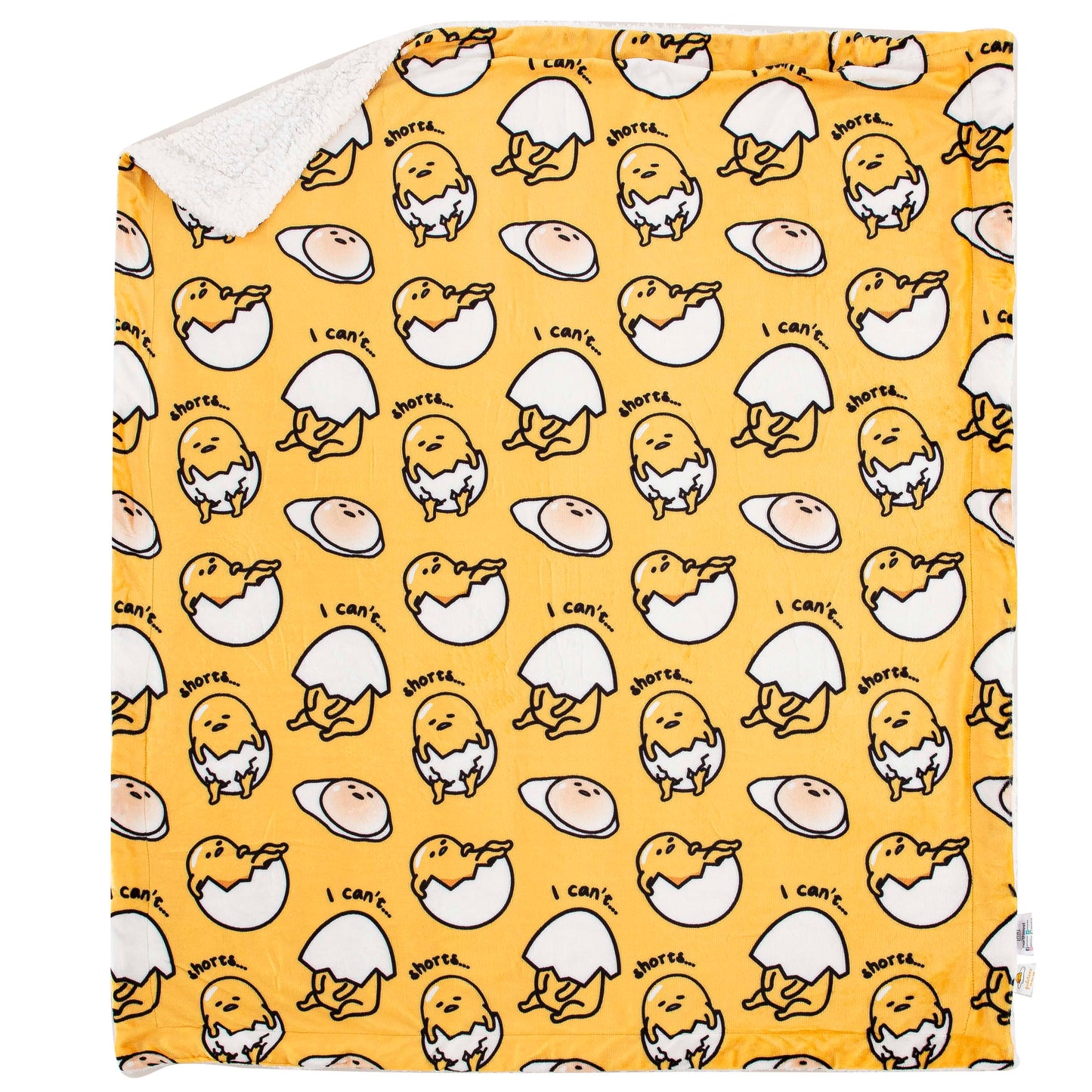 Sanrio Gudetama Shell Shorts Silk-Touch Sherpa Throw Blanket § 50 x 60 Inches