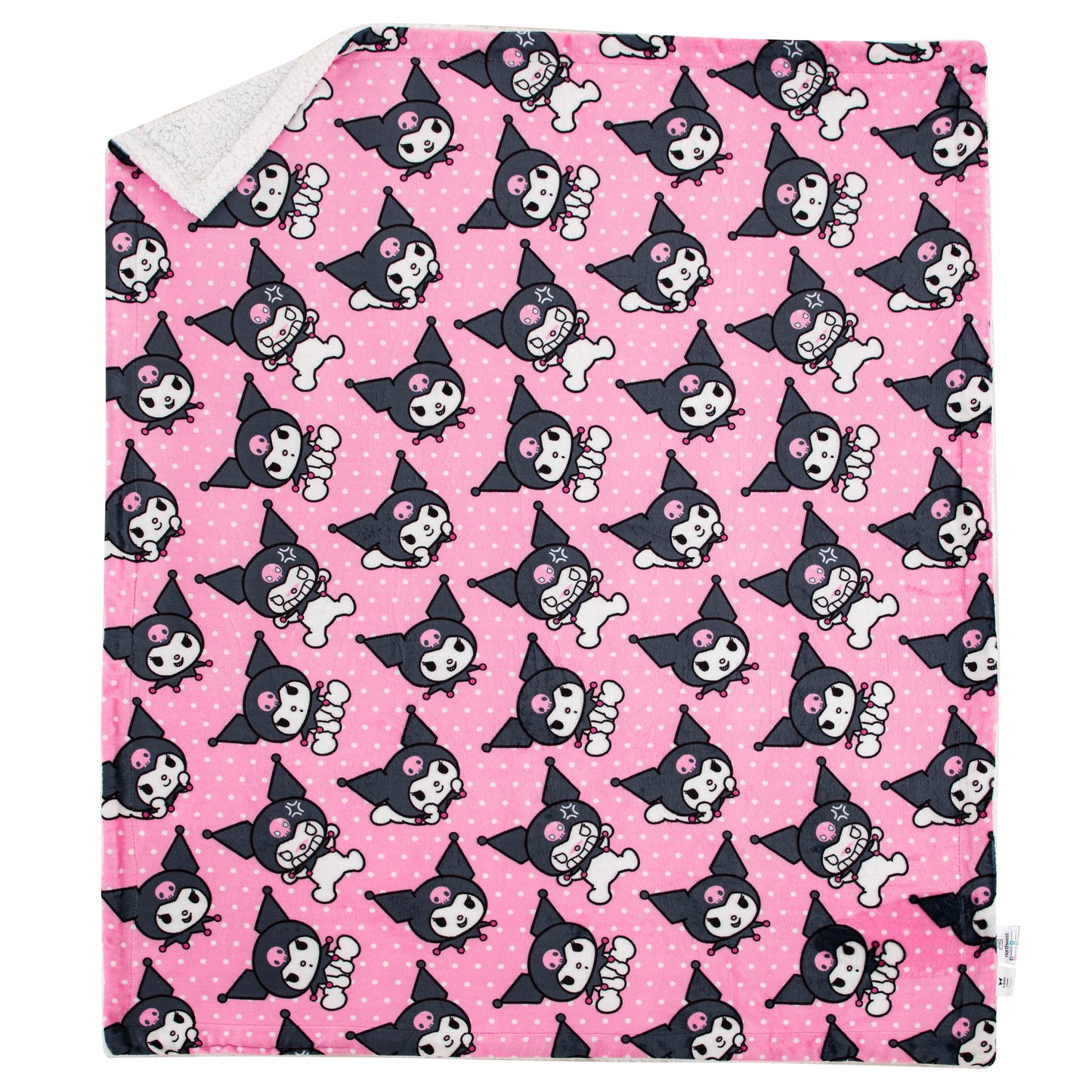 Sanrio Kuromi Silk-Touch Sherpa Throw Blanket § 50 x 60 Inches