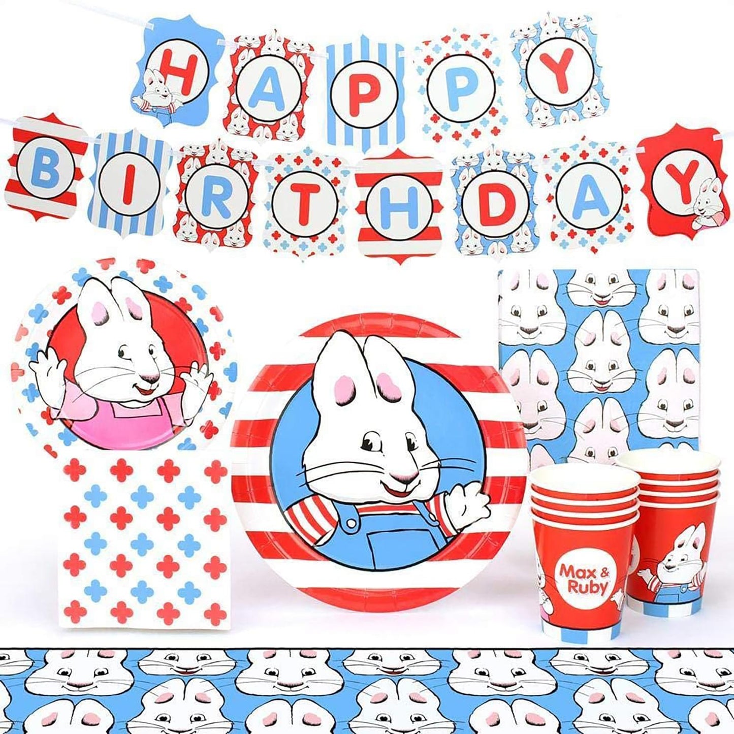 Max and Ruby Birthday Party Supplies Pack § 66 Pieces § Serves 8 Guests