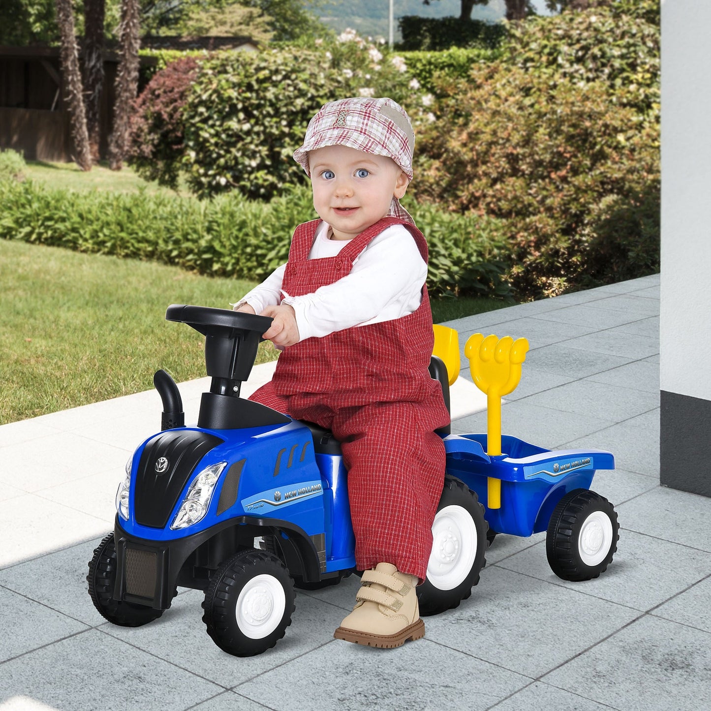 Ride On Tractor Toddler Walker Foot To Floor Slider 12-36 Months Blue HOMCOM