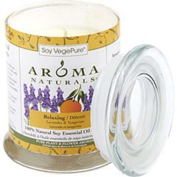 RELAXING AROMATHERAPY by Relaxing Aromatherapy ONE 3.7x4.5 inch MEDIUM GLASS PILLAR SOY AROMATHERAPY CANDLE. COMBINES THE ESSENTIAL OILS OF LAVENDER AND TANGERINE TO CREATE A FRAGRANCE THAT REDUCES STRESS. BURNS APPROX. 45 HRS For Anyone