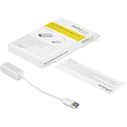 StarTech.com USB 3.0 to Gigabit Network Adapter - Silver - Sleek Aluminum Design Ideal for MacBook, Chromebook or Tablet