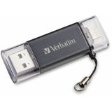 64GB Store 'n' Go Dual USB 3.0 Flash Drive for Apple Lightning Devices - Graphite