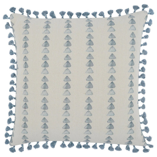 20" X 20" Blue Linen Zippered Pillow