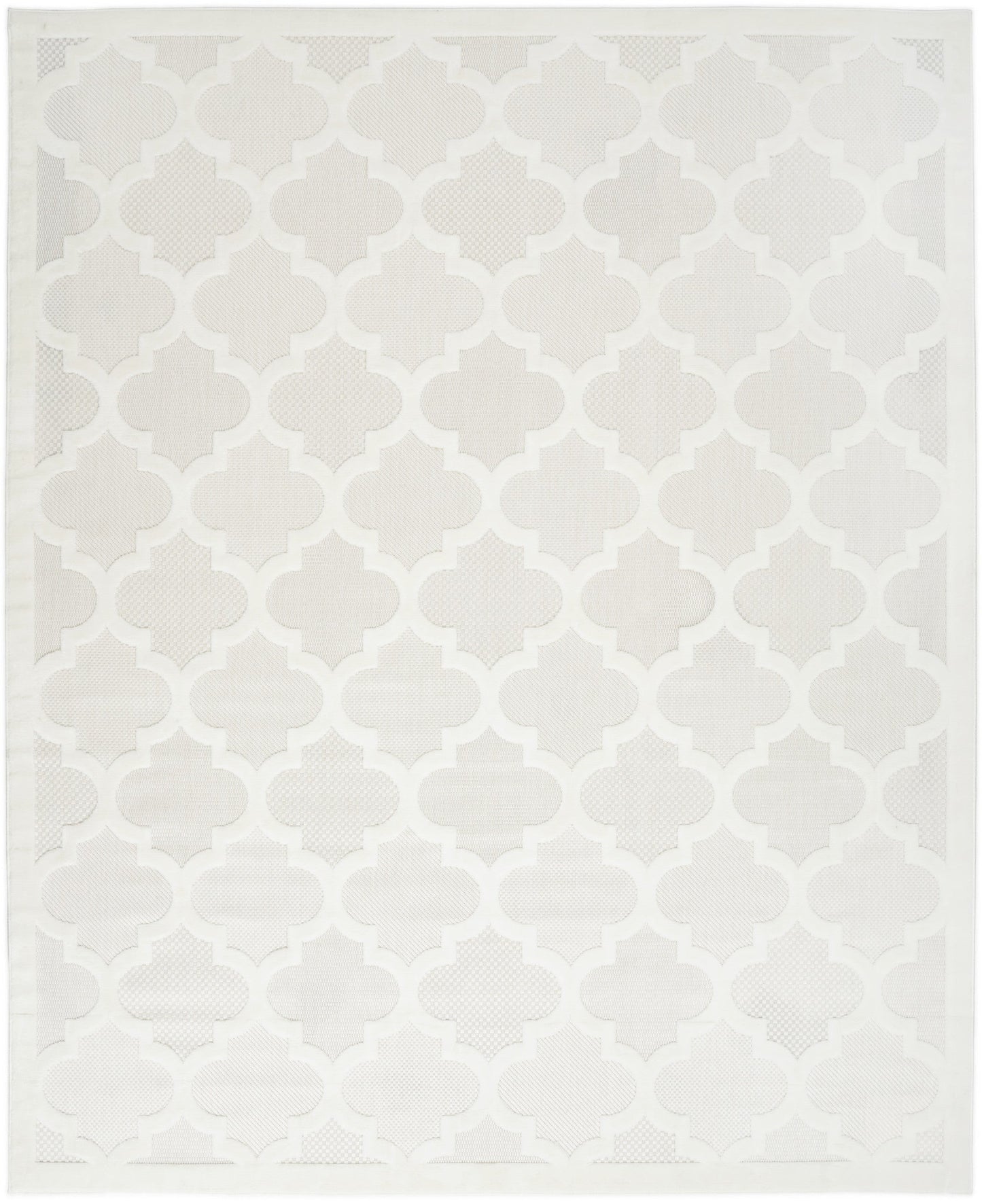 7' X 10' Cream Geometric Flatweave Area Rug