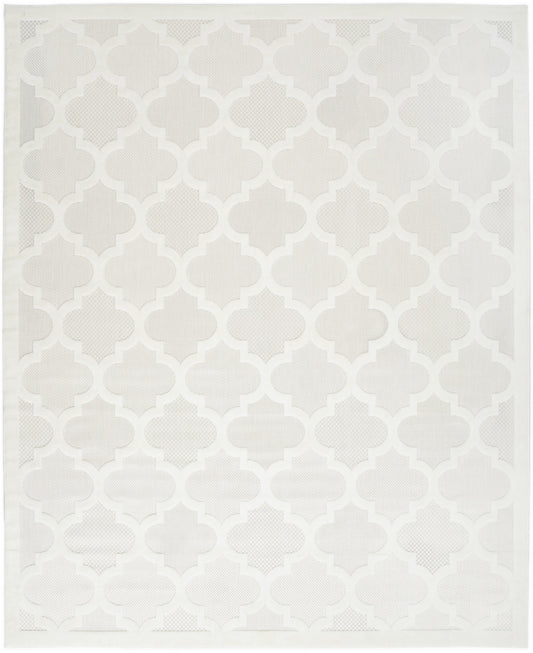 7' X 10' Cream Geometric Flatweave Area Rug