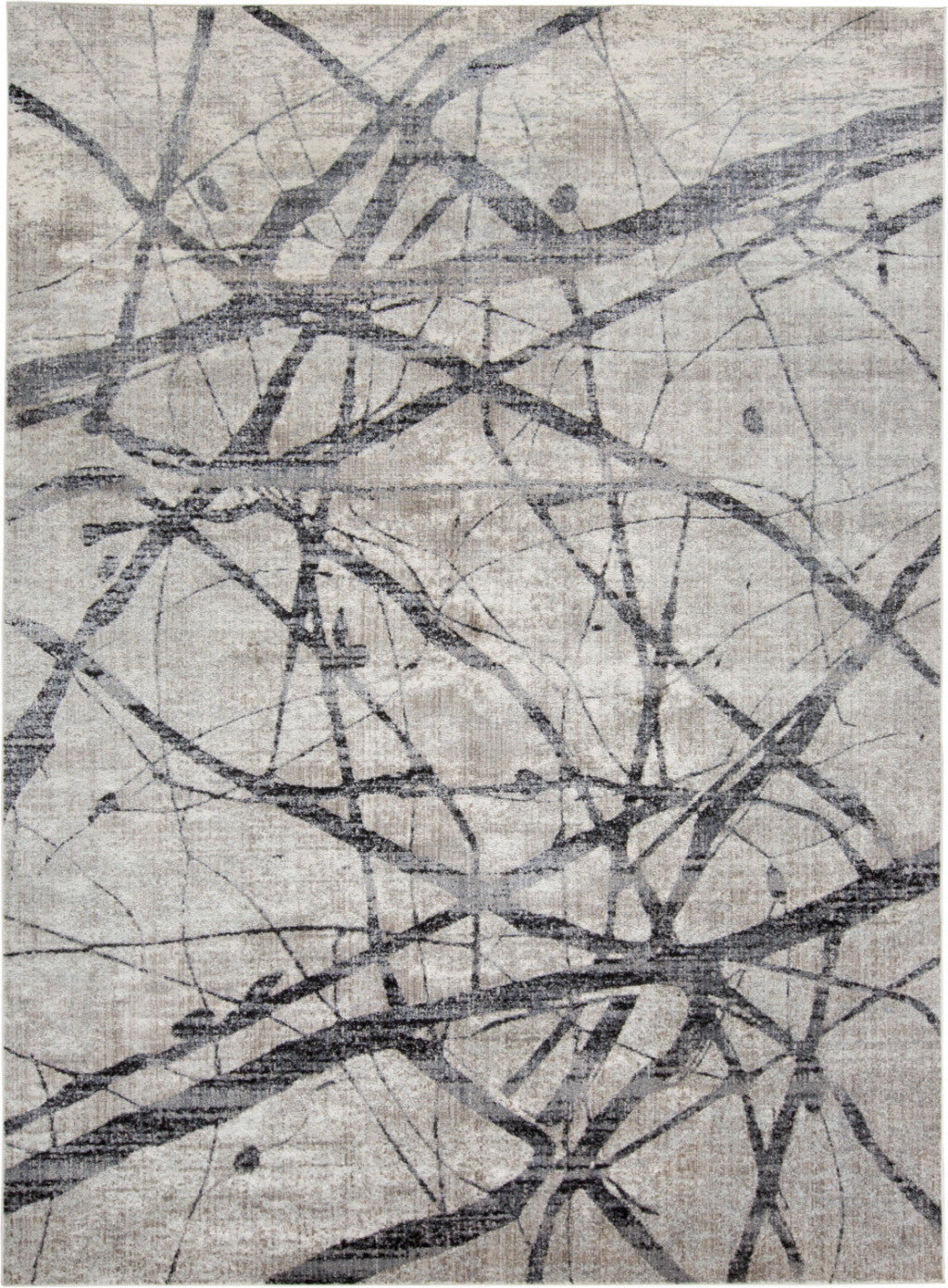 10' X 14' Taupe Gray And Ivory Abstract Stain Resistant Area Rug