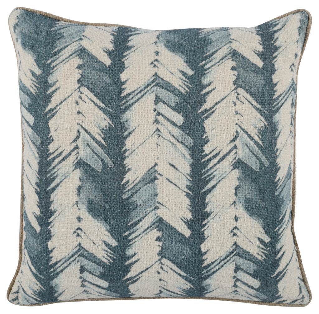 20" X 20" Blue Linen Zippered Pillow