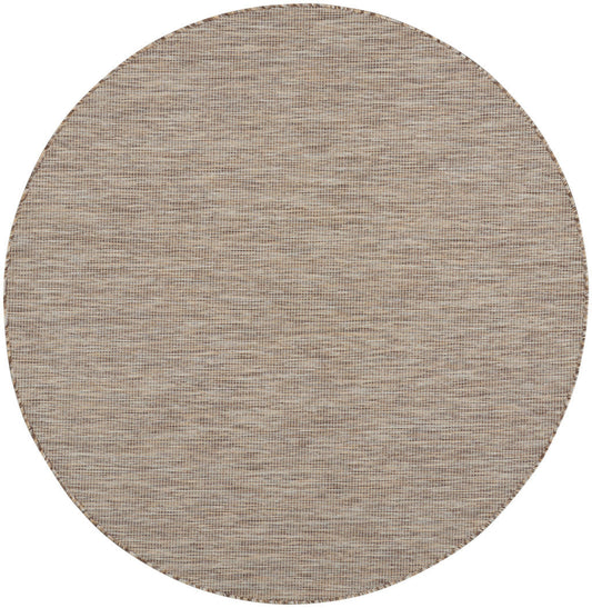 6' Beige Round Power Loom Area Rug