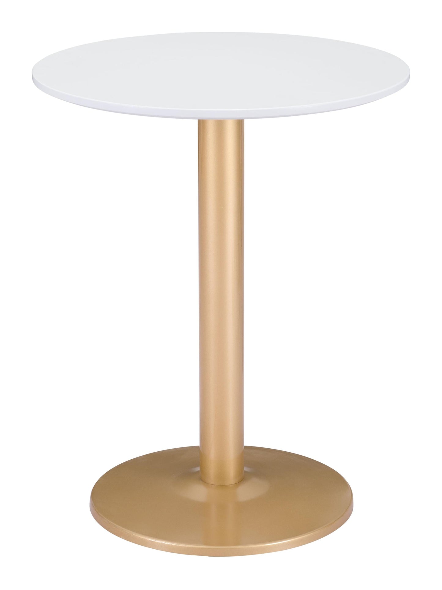 24" Gold And White Round End Table