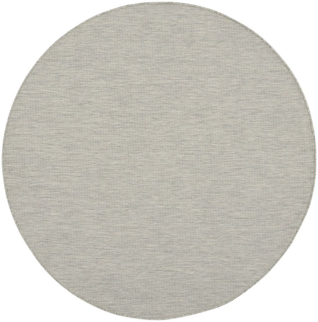 6' Gray Round Power Loom Area Rug