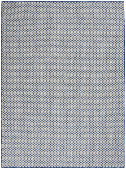 5' X 7' Blue Geometric Power Loom Area Rug