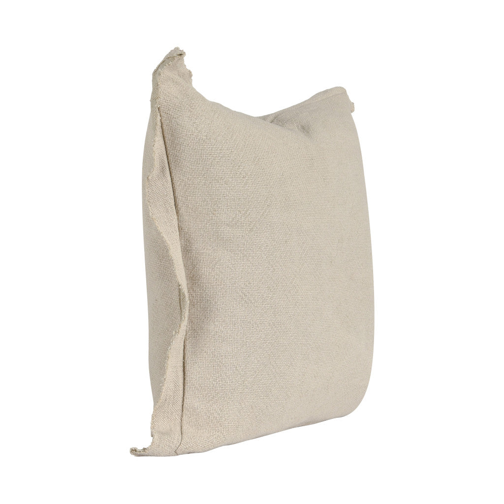 22" X 22" Beige Linen Zippered Pillow