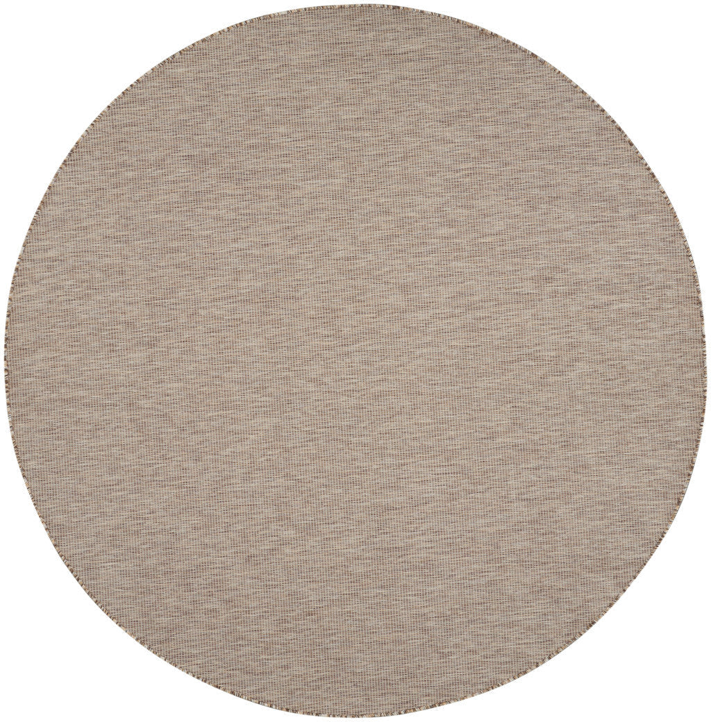 8' Beige Round Power Loom Area Rug