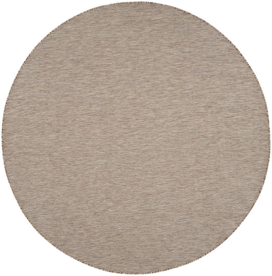 8' Beige Round Power Loom Area Rug