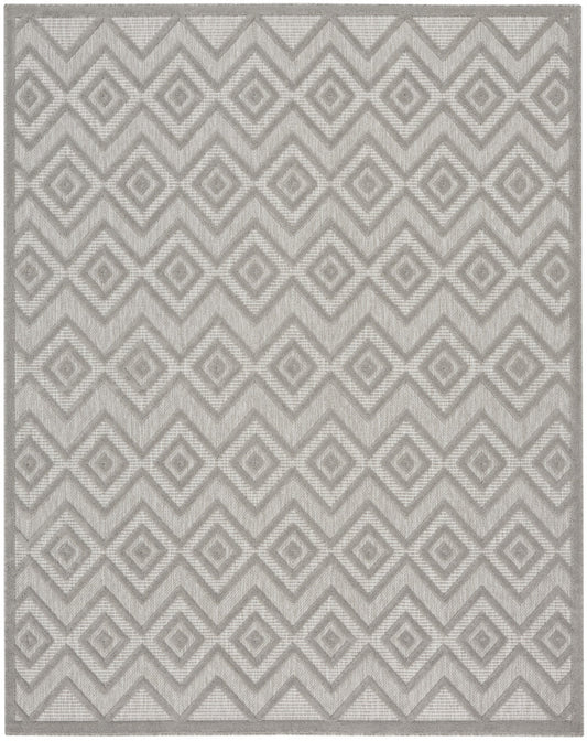 8' X 10' Gray Geometric Flatweave Area Rug