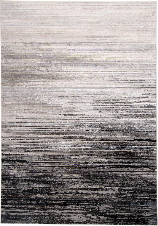 8' X 11' Black And Dark Gray Abstract Stain Resistant Area Rug