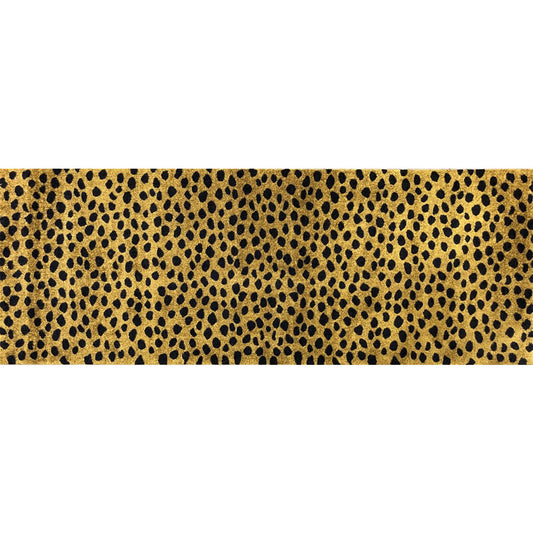 2' X 6' Bronze Leopard Print Washable Runner Rug With UV Protection