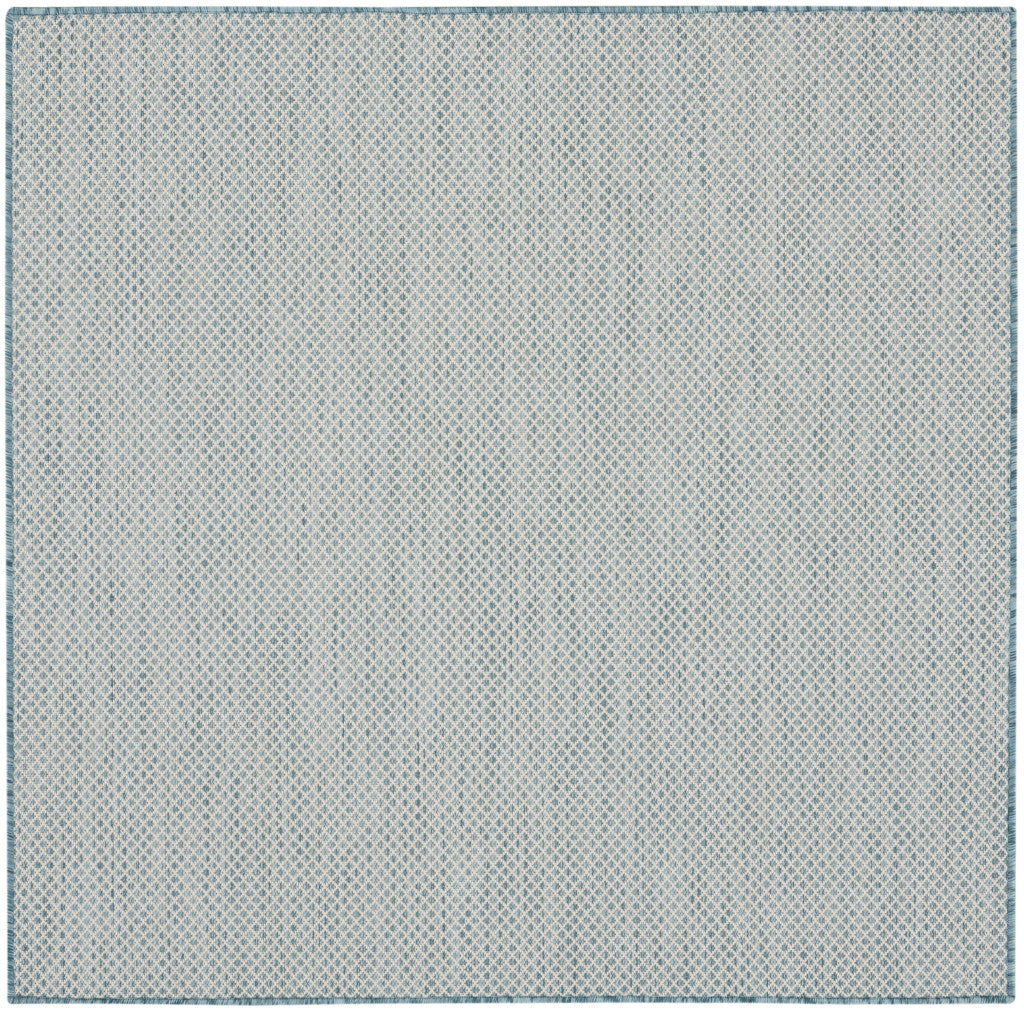 5' Blue Square Geometric Power Loom Area Rug