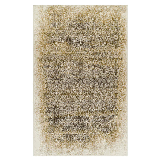 8' X 10' Camel Medallion Stain Resistant Area Rug