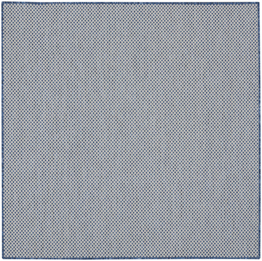 5' Bone Square Geometric Power Loom Area Rug