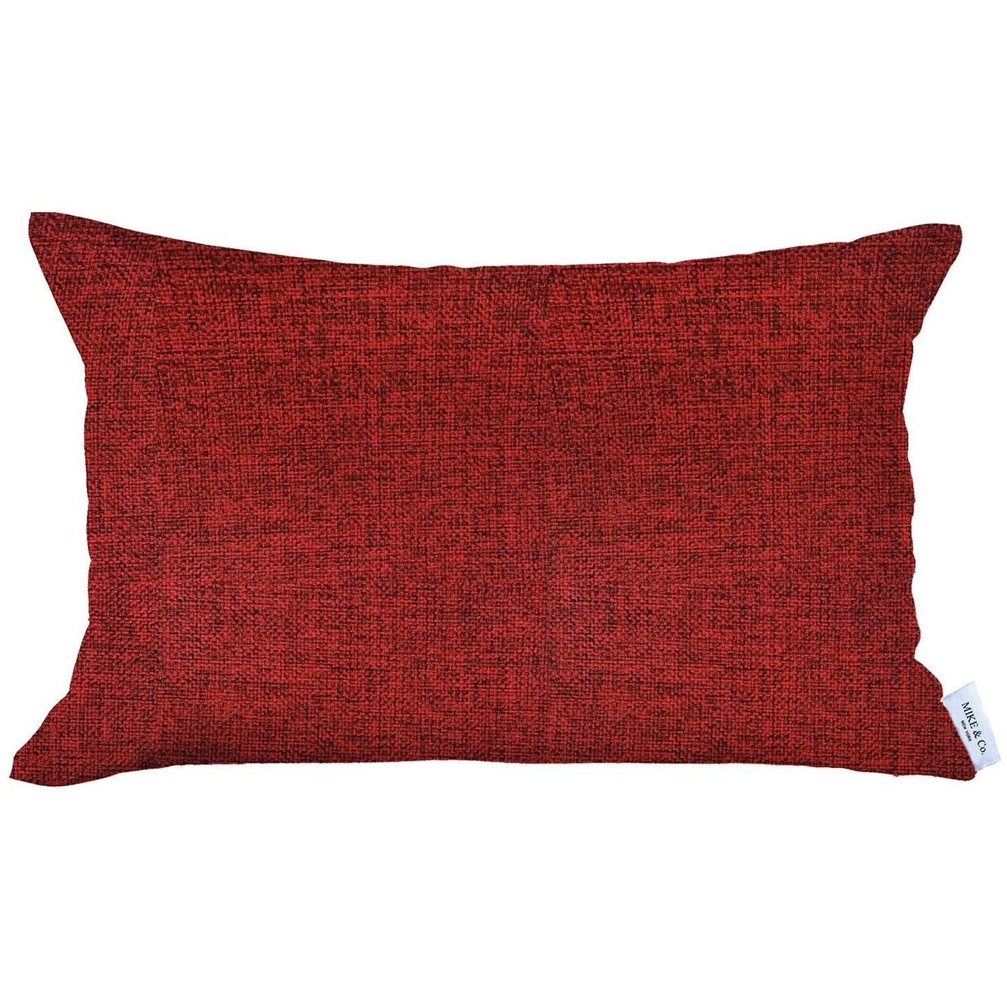 12" X 20" Red Solid Color Zippered Handmade Polyester Lumbar Pillow Cover