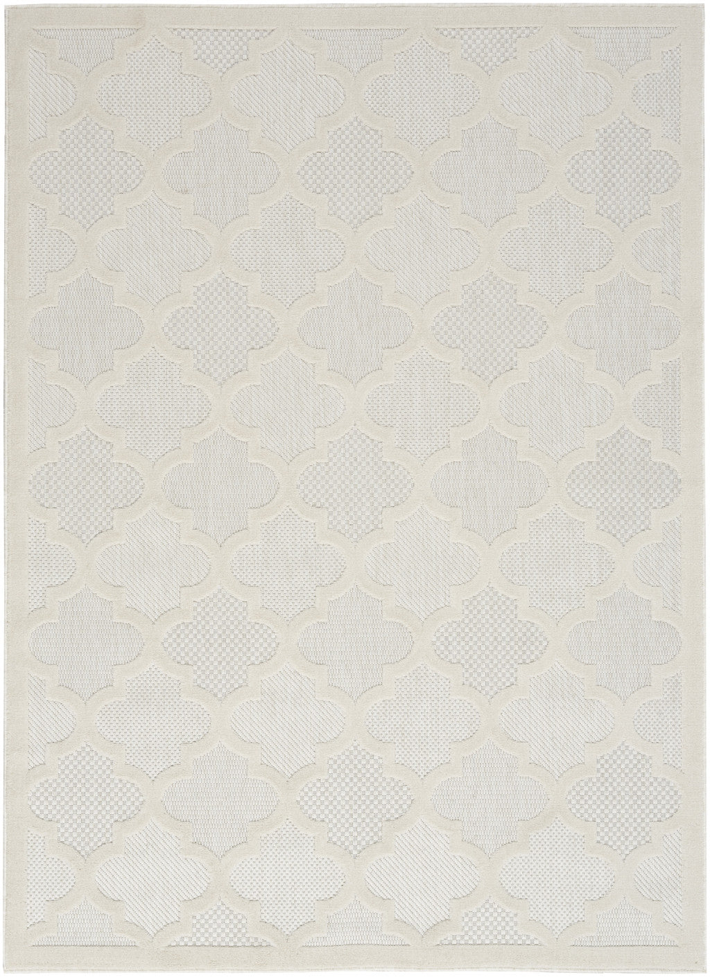 6' X 9' Cream Geometric Flatweave Area Rug