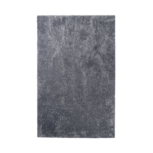 4' X 6' Grey Shag Stain Resistant Area Rug