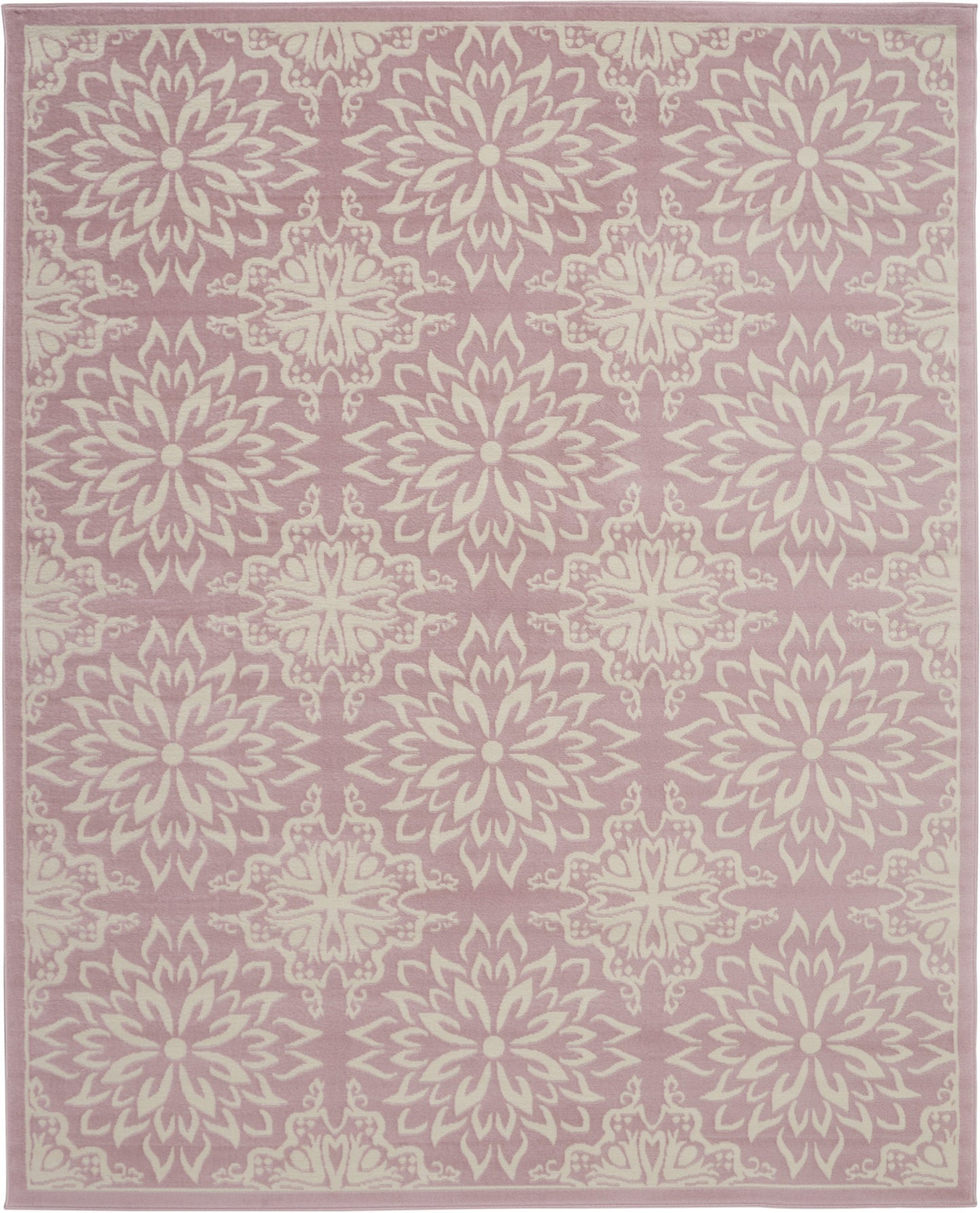 8' X 10' Pink Floral Power Loom Area Rug