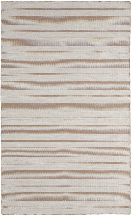 10' X 14' Black And White Striped Dhurrie Hand Woven Stain Resistant Area Rug