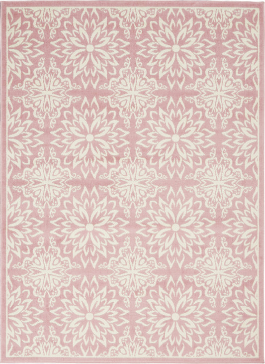 5' X 7' Pink Floral Power Loom Area Rug