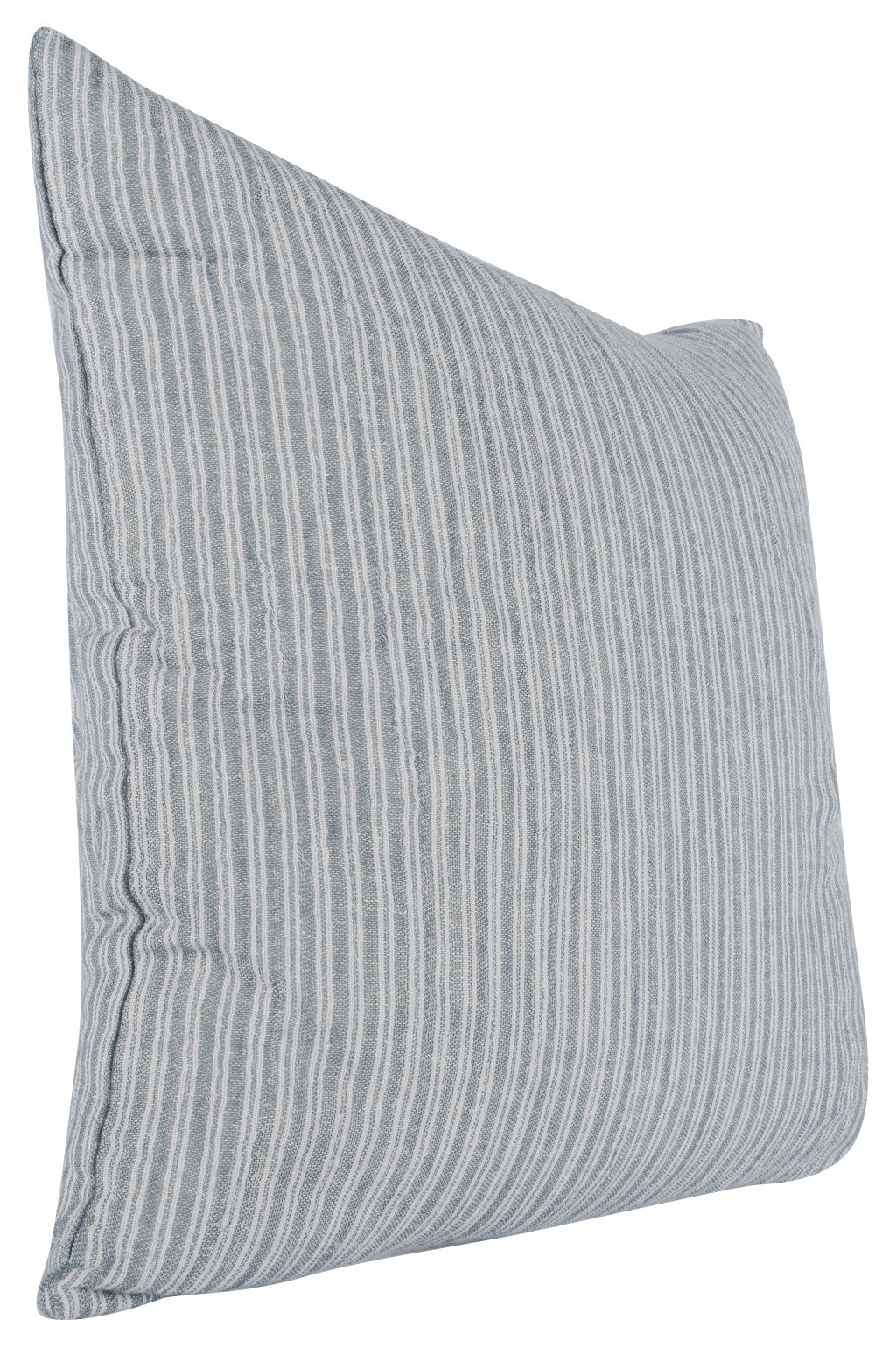 22" X 22" Blue Linen Striped Zippered Pillow