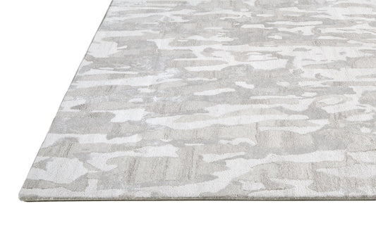 4' X 6' Gray Taupe And Silver Abstract Tufted Handmade Area Rug