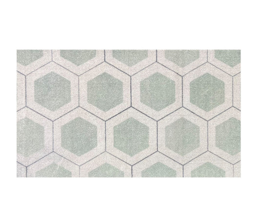 2' X 4' Green Geometric Machine Tufted Area Rug With UV Protection