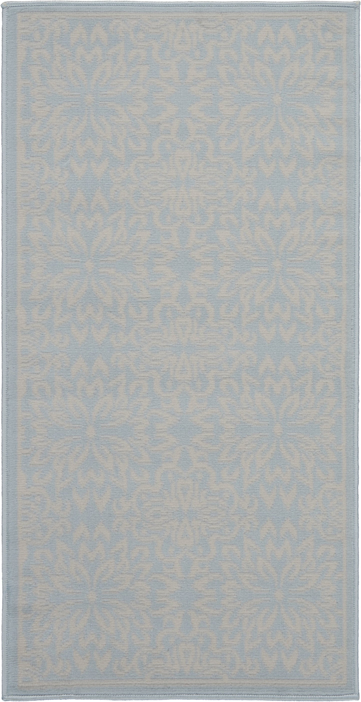 2' X 4' Light Blue Floral Power Loom Area Rug