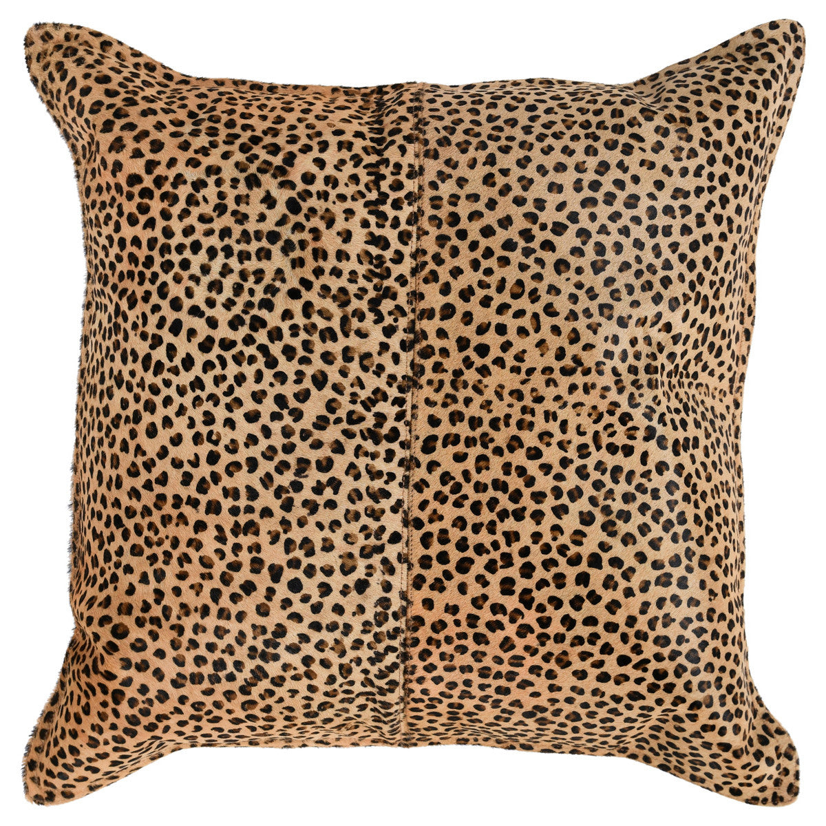 20" X 20" Beige Cowhide Animal Print Zippered Pillow