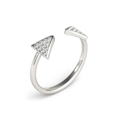 14k White Gold Diamond Arrowhead Open Ring (1/5 cttw)