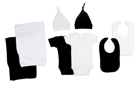 Black And White 8 Piece  Set