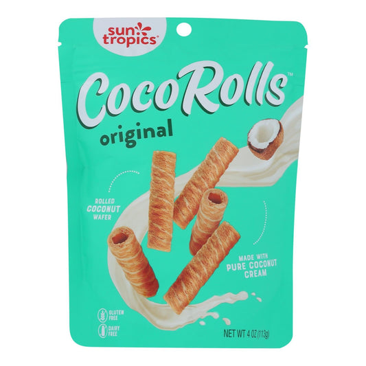 Sun Tropics Coco Rolls Original, Rolled Coconut Wafer  - Case Of 12 - 4 Oz