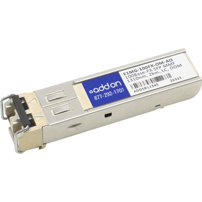 AddOn Brocade E1MG-100FX-OM Compatible TAA Compliant 100Base-FX SFP Transceiver (MMF, 1310nm, 2km, LC, DOM)