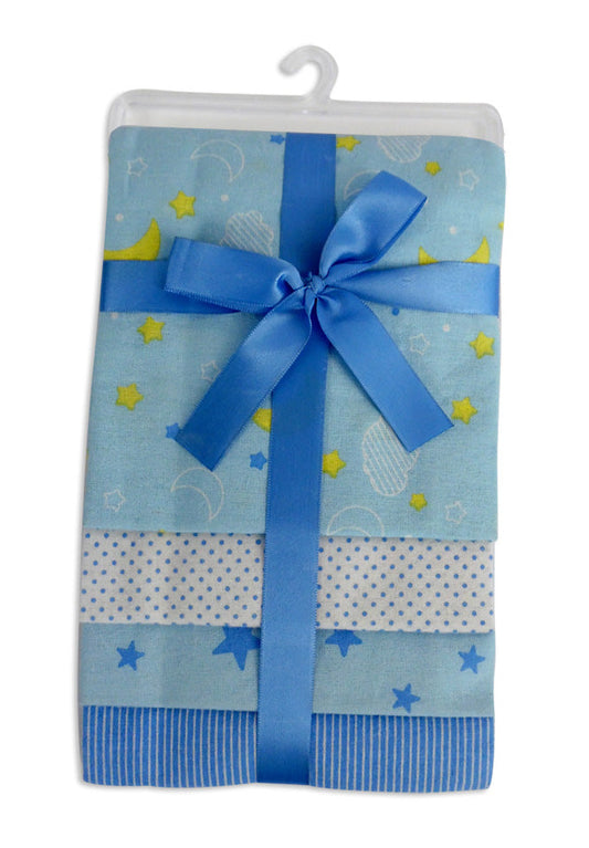 Blue Four Pack Receiving Blanket