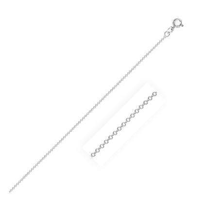 Sterling Silver Rhodium Plated Cable Chain 0.6mm