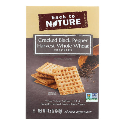 Back To Nature Crackers - Whole Wheat Black Pepper - Case Of 12 - 8.5 Oz