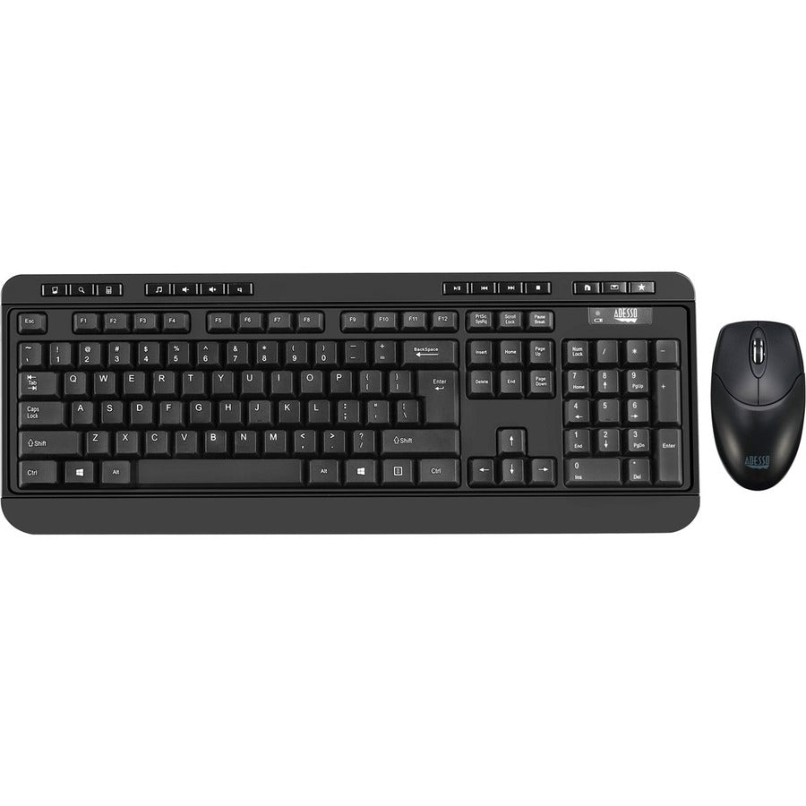 Adesso Antimicrobial Wireless Desktop Keyboard and Mouse